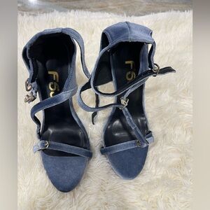 FSJ Blue Strappy Heels